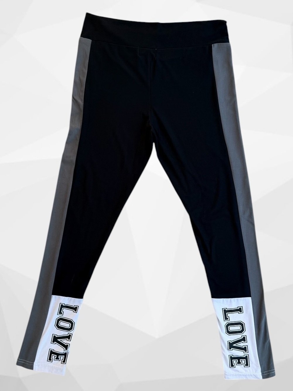 just be Black, Gray & White LOVE Athletic Leggings